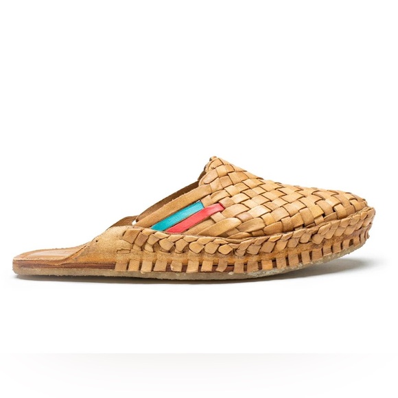 mohinders Woven Slide in Natural + Stripes - Picture 3 of 9